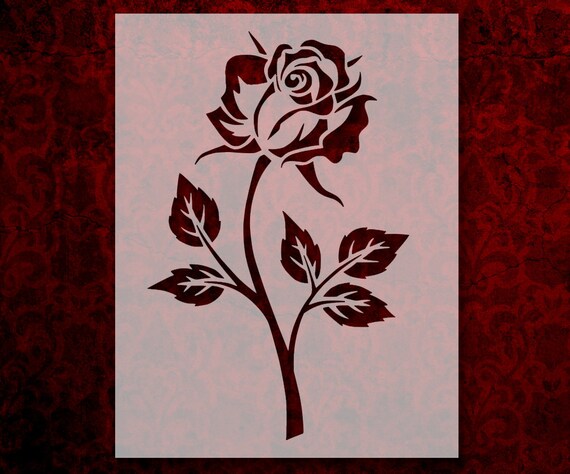 Single Rose Leaves Stencil Multiple Sizes FAST FREE SHIPPING (579)