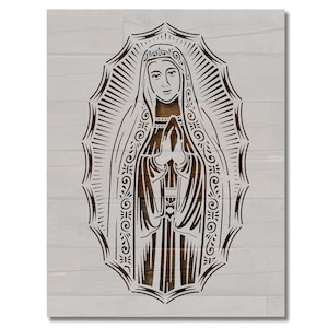 Virgin Mary Blessed Mother Stencil Template Reusable Multiple Sizes for Painting on Walls, Wood, Arts and Crafts (908)