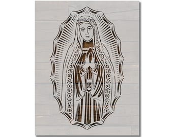 Virgin Mary Blessed Mother Stencil Template Reusable Multiple Sizes for Painting on Walls, Wood, Arts and Crafts (908)
