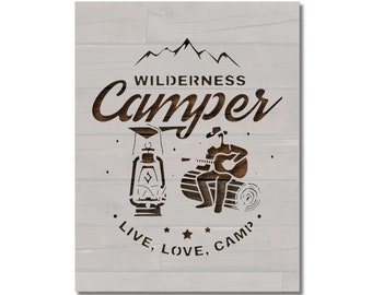 Live Love Camp Stencil Template Reusable Multiple Sizes for Painting on Walls, Wood, Arts and Crafts (1019)