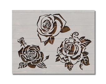 Roses Three Stencil Multiple Sizes FAST FREE SHIPPING (594)
