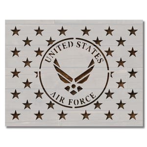United States US Air Force 50 Stars Flag Union Stencil Template Reusable Multiple Sizes for Painting on Walls, Wood, Arts and Crafts (853)