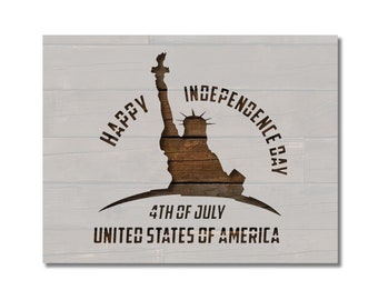 Happy Independence Day 4th of July Stencil Template Reusable Multiple Sizes for Painting on Walls, Wood, Arts and Crafts (938)