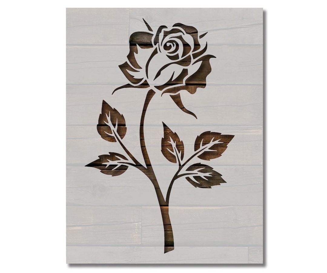 Single Rose Leaves Stencil Multiple Sizes FAST FREE SHIPPING (579) - Etsy