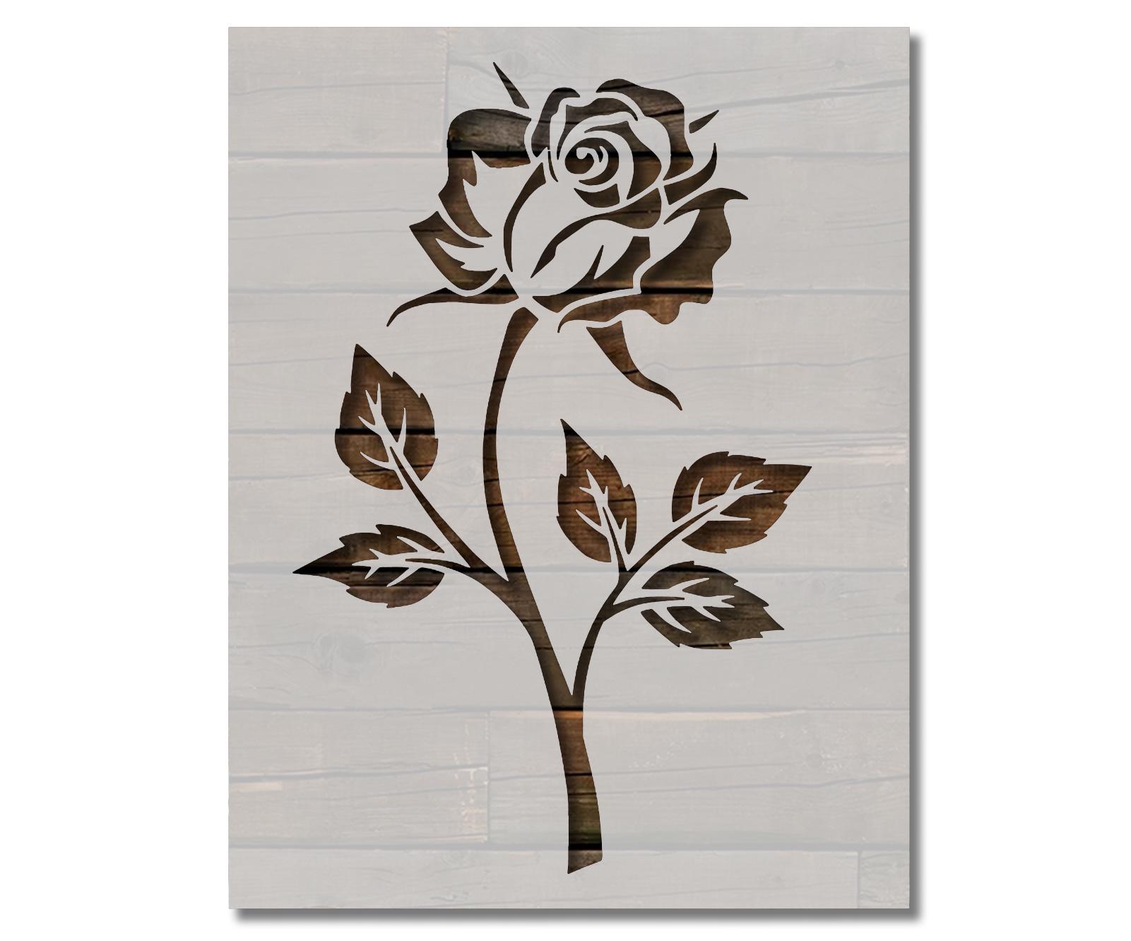 Single Rose Leaves Stencil Multiple Sizes FAST FREE SHIPPING (579) - Etsy