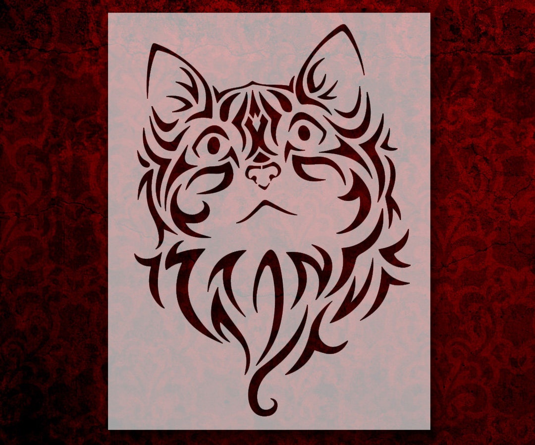 Tribal Kitten Cat Stencil Multiple Sizes FAST FREE SHIPPING 601 - Etsy