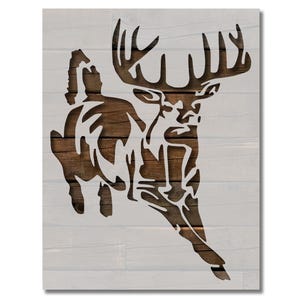 Buck White-Tailed Deer Hunting Custom Stencil Multiple Sizes Fast Free Shipping (6) image 1