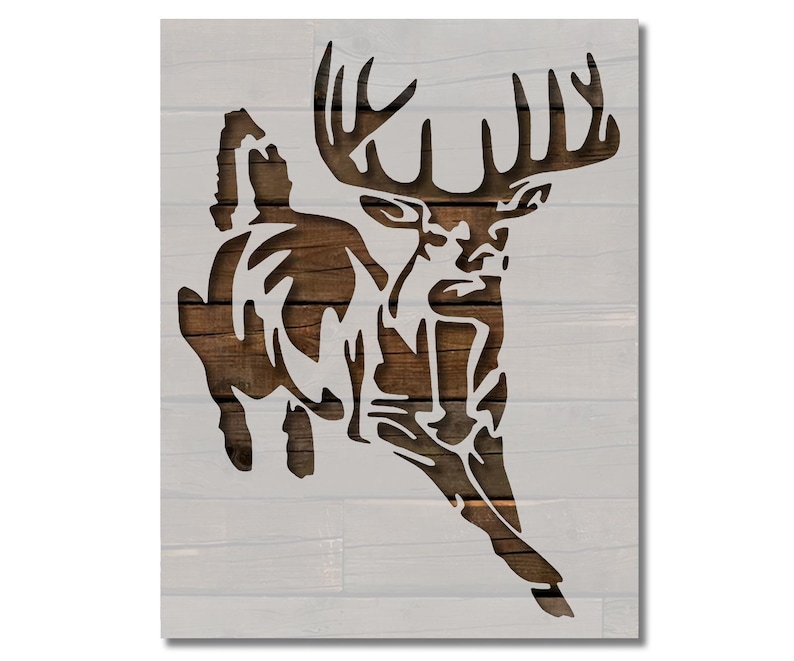 Buck White-Tailed Deer Hunting Custom Stencil Multiple Sizes Fast Free Shipping (6) image 1