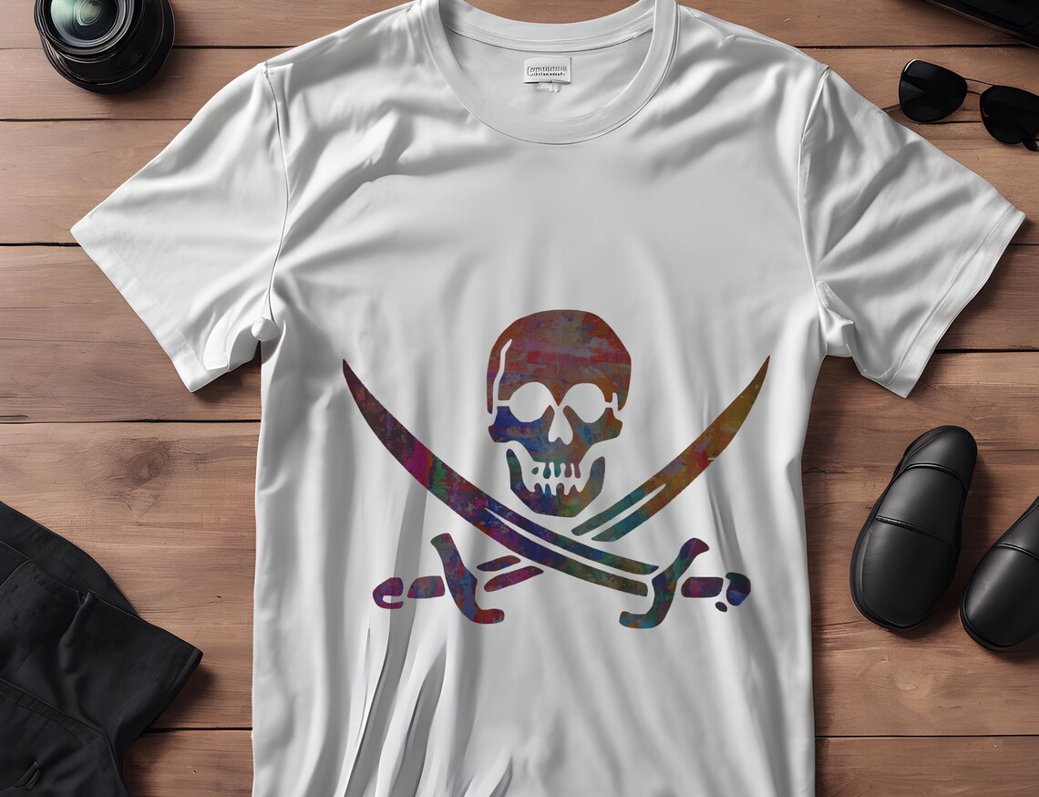 Pirate Skull Crossed Swords Flag Custom Stencil Multiple Sizes Fast ...
