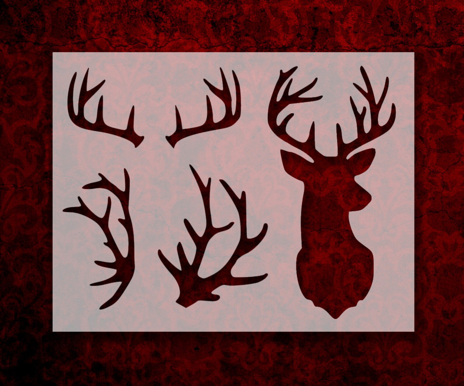 Deer Antlers Mount Wall Stencil Multiple Sizes FAST FREE | Etsy