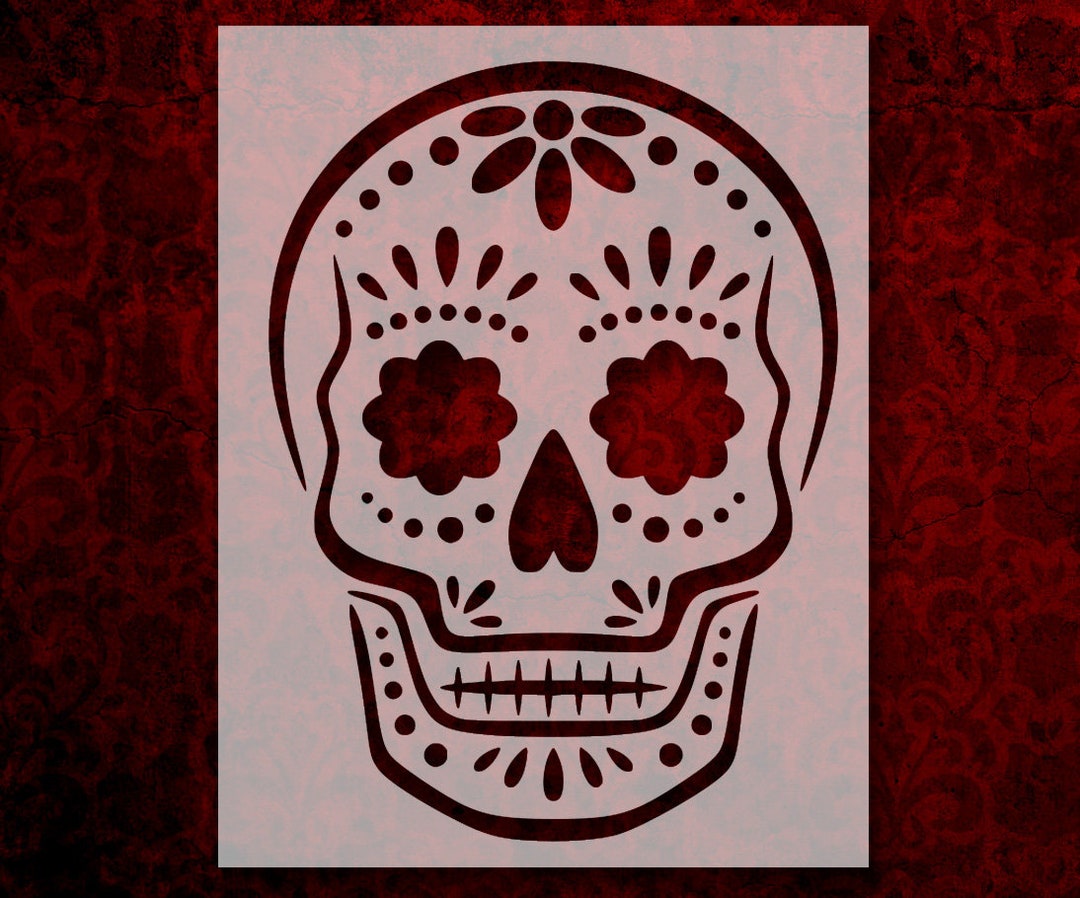 Sugar Skull Day Of The Dead Dia De Muertos Stencil Multiple Sizes FAST 