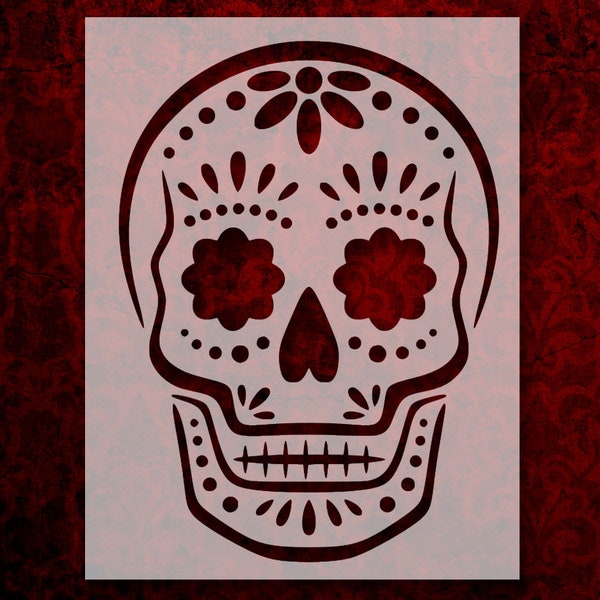 Sugar Skull Day Of The Dead Dia De Muertos Stencil Multiple Sizes FAST FREE SHIPPING (591)