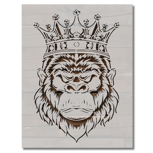 Gorilla King Stencil Template Reusable Multiple Sizes for Painting on Walls, Wood, Arts and Crafts (912)