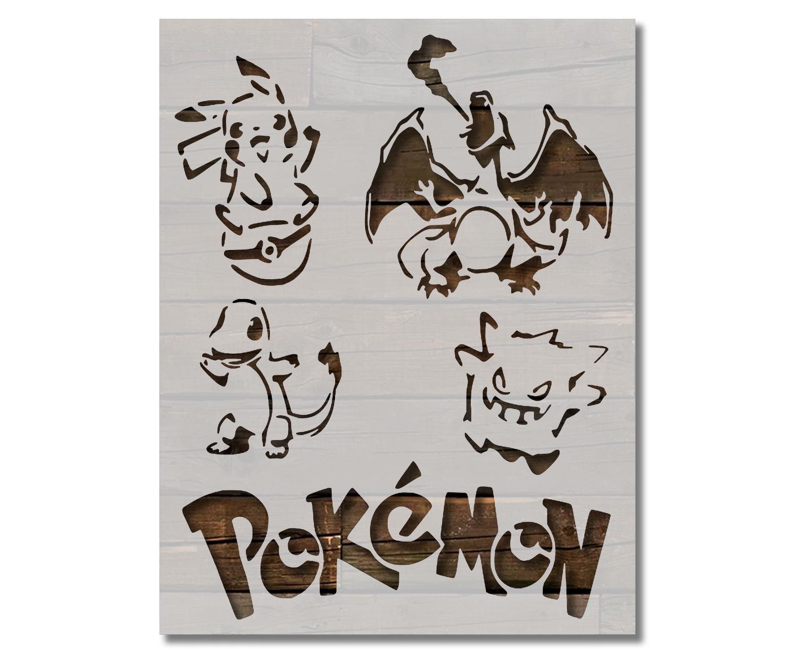 pokemon-charizard-pikachu-etc-stencil-multiple-sizes-fast-free-shipping-88-etsy