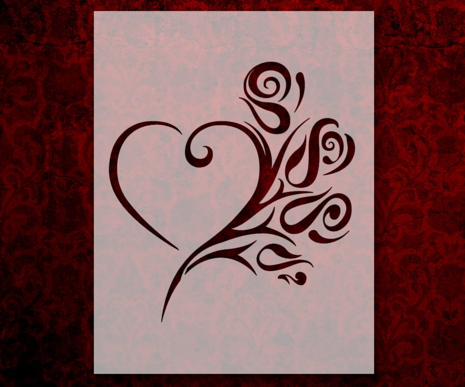Tribal Heart Rose Stencil Multiple Sizes FAST FREE SHIPPING - Etsy