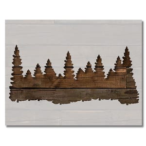 Forest Line Pine Trees Smokey Mountains Stencil Multiple Sizes Fast Free Shipping (269)