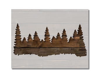 Forest Line Pine Trees Smokey Mountains Stencil Multiple Sizes Fast Free Shipping (269)
