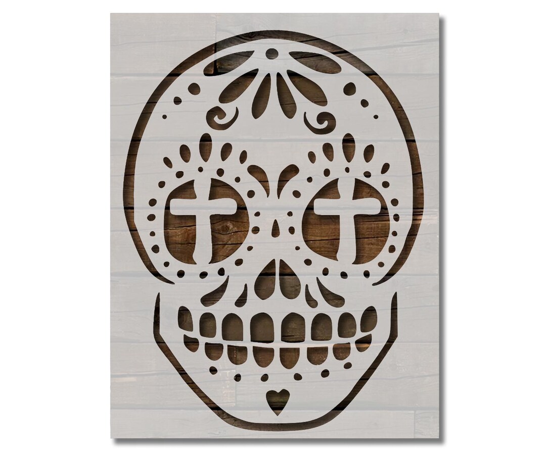 Day of the Dead Dia De Muertos Sugar Skull Stencil Multiple Sizes FREE ...