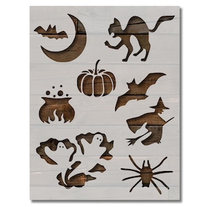 Halloween Bat Cat Pumpkin Witch + Custom Stencil Multiple Sizes Fast Free Shipping (42)
