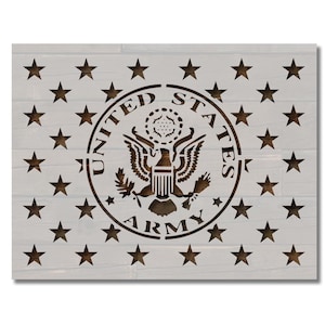 United States US Army 50 Stars Flag Union Stencil Template Reusable Multiple Sizes for Painting on Walls, Wood, Arts and Crafts (855)