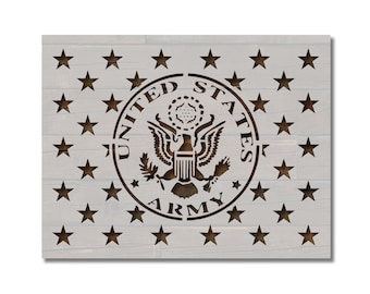 United States US Army 50 Stars Flag Union Stencil Template Reusable Multiple Sizes for Painting on Walls, Wood, Arts and Crafts (855)