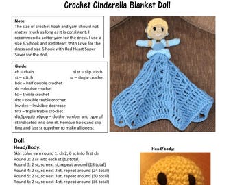 Pattern for Crochet Cinderella Lovey Blanket
