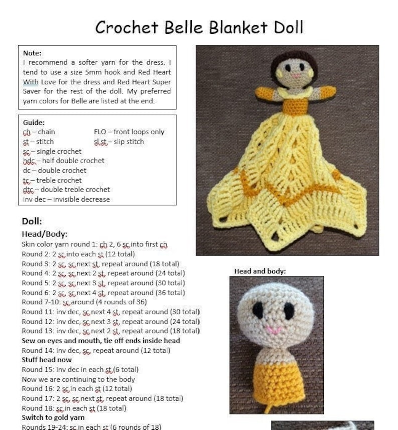 Pattern for Crochet Belle Lovey Blanket image 1