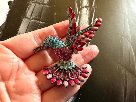 鳥のバーブローチ シルバー マーカサイト 2羽の鳥 ブローチ