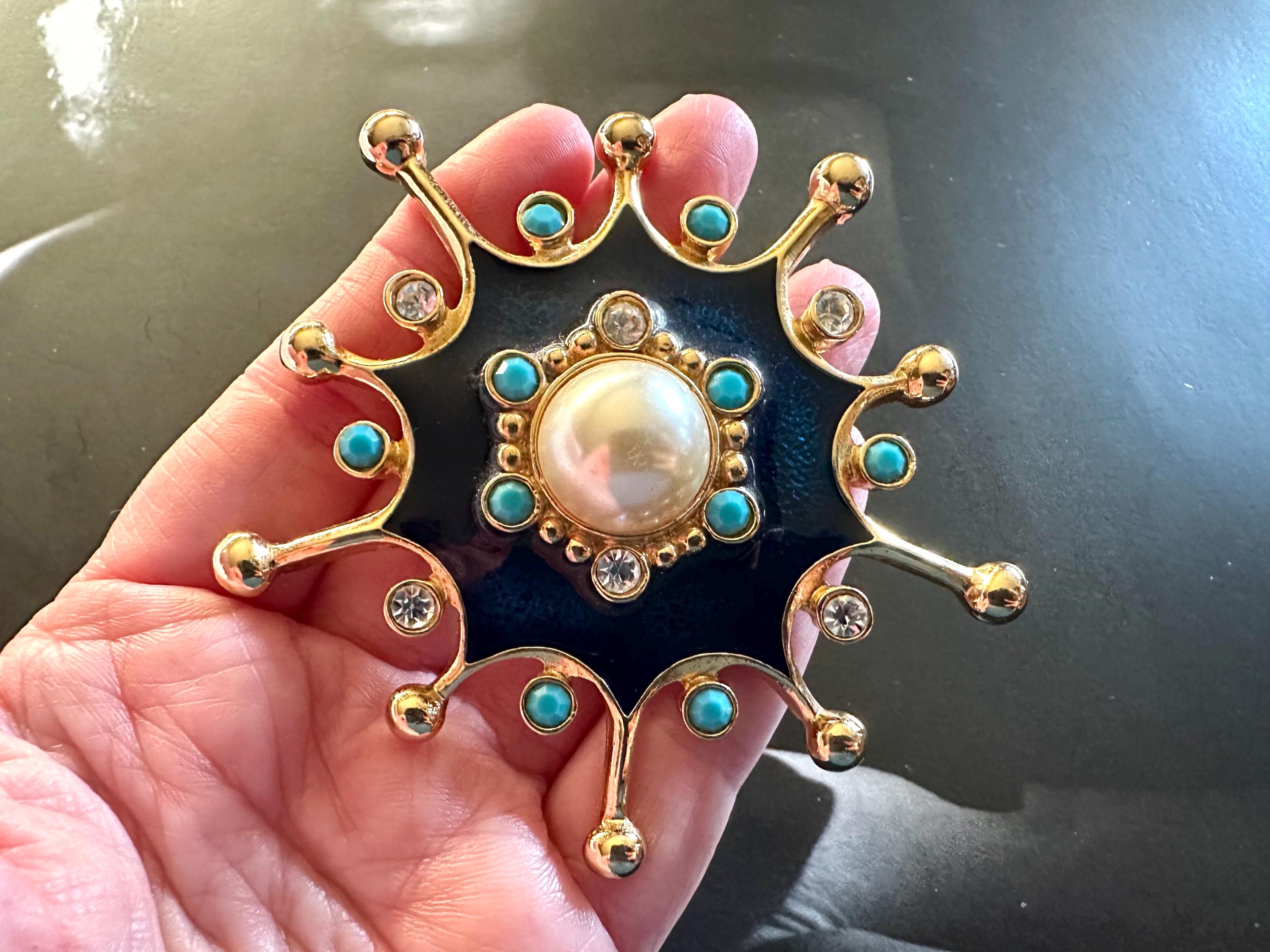 JOSE BARRERA for AVON 'roman Holiday' Brooch Pendant, Enamel