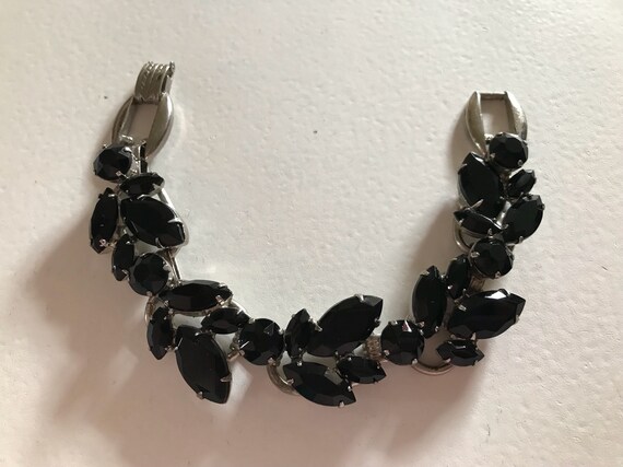 D & E Juliana Silver Metal and Black Rhinestone B… - image 8