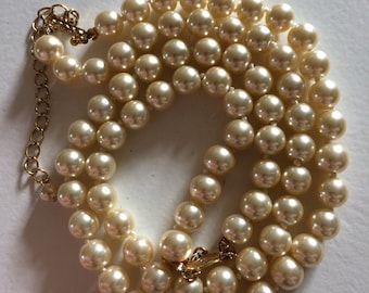 KJL Magnificent 2 Strand Glass Pearl Necklace