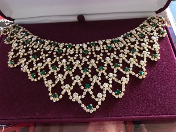 Crystal bib necklace best sale