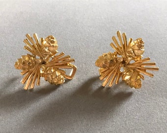 MIMI DI N Gold Tone Belt Buckle, Pinecones & Pine Needles  display picture 3