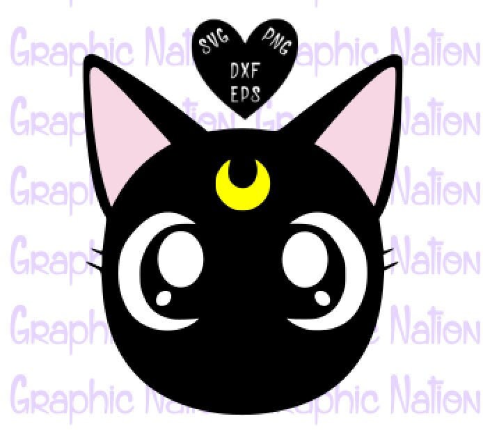 Luna Sailormoon Luna Sailor Moon Anime Cut Files Svg Png Etsy Ireland