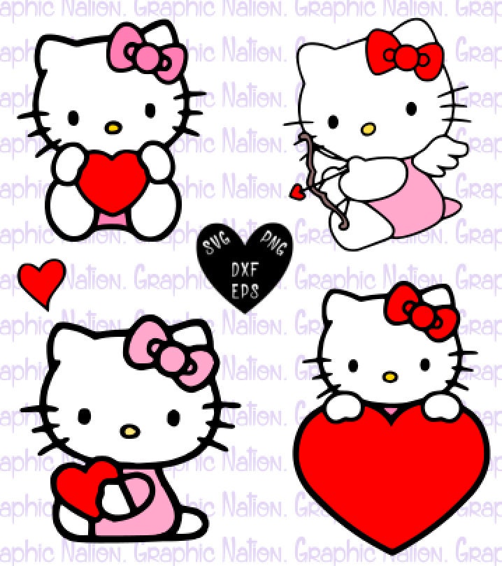 Hello Kitty Valentine. Sanrio Clipart. Hello Kitty Holiday. | Etsy