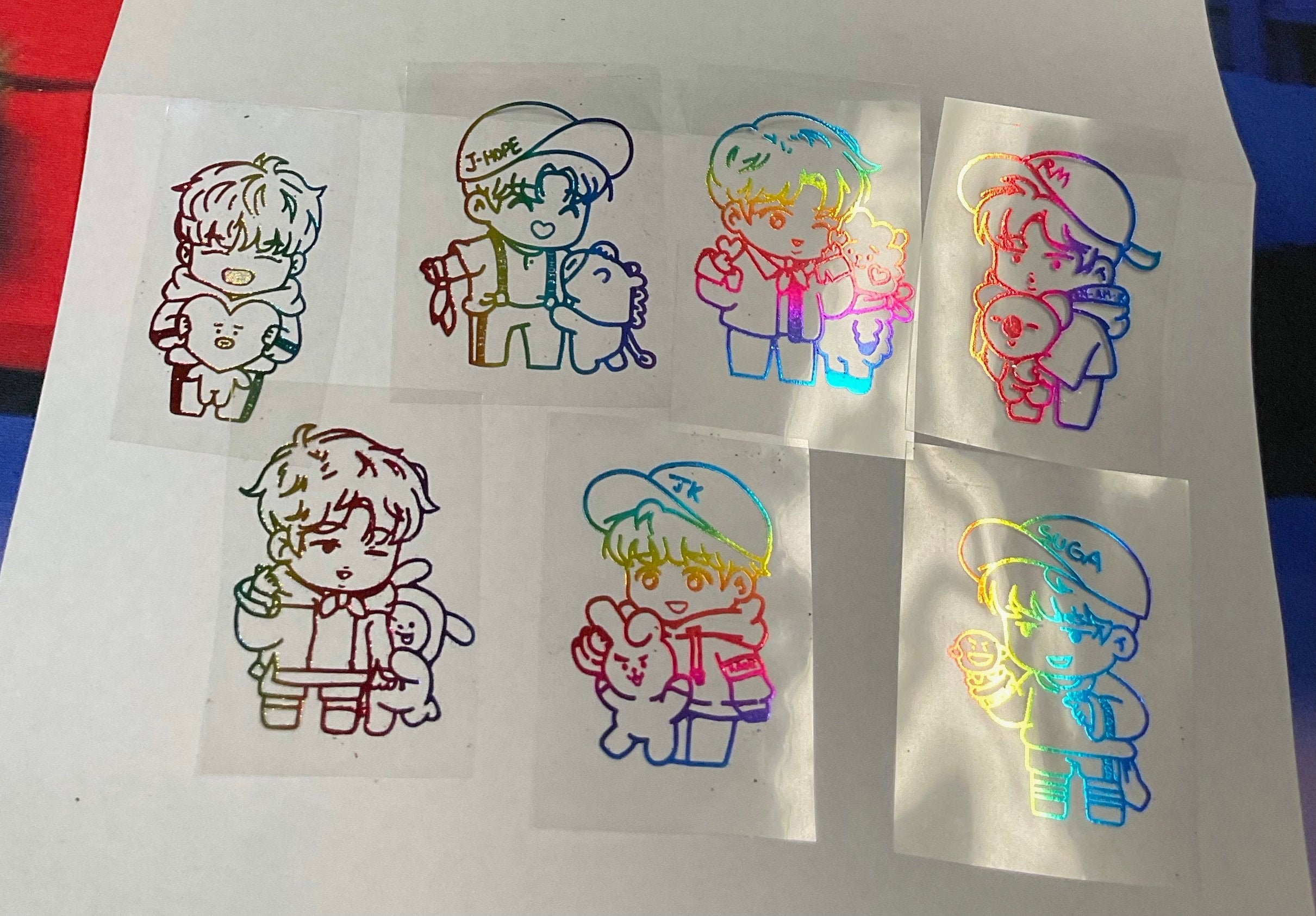 BT21 BTS Rainbow Foil. Rainbow Artwork. BTS Resin Foil. BT21 | Etsy