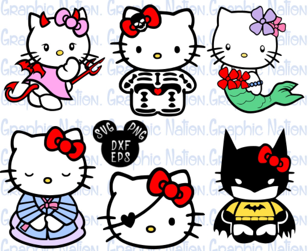 Hello Kitty Halloween. Sanrio Clipart. Cut Files Svg Png Dxf | Etsy