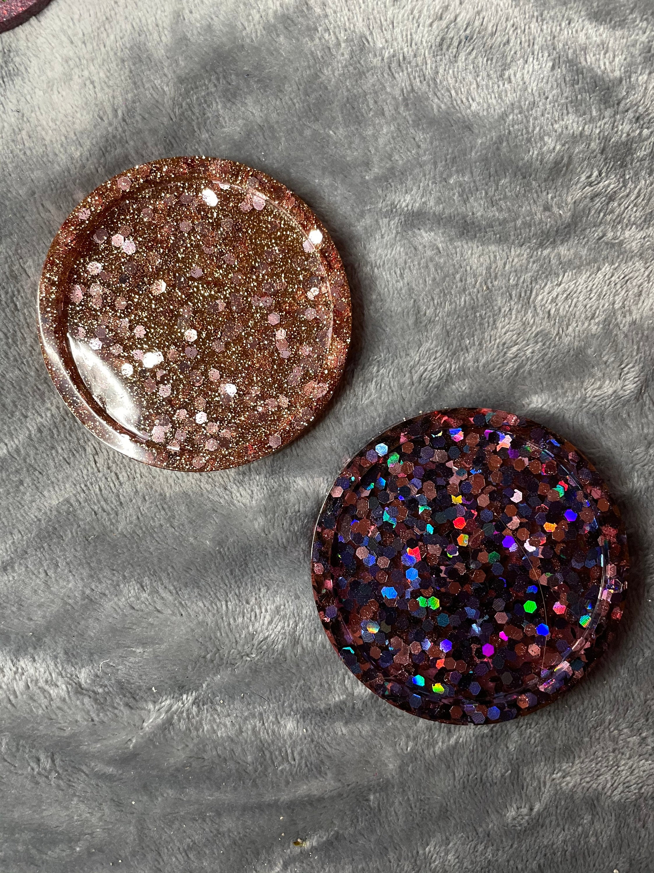 Custom Drink Coasters glitter coaster set heart flower Etsy