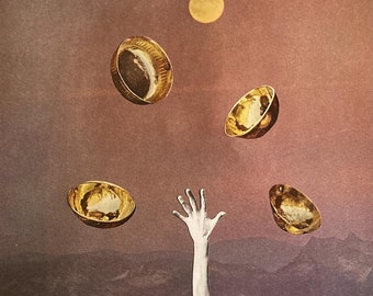 Collage Art Print | "At The Pinnacle, Drowning" | Analog Collage Print | Art Prints | Handmade Collage | Conceptual Art | Surreal Art