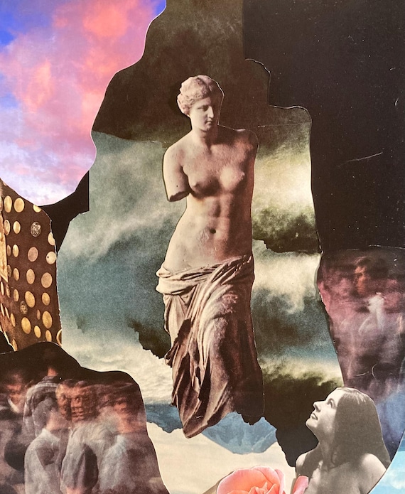Venus Above | Analog Collage Print | Collage Art | Unique Wall Art | Collage Art Print | Collage Prints | Art Prints | Retro Collage