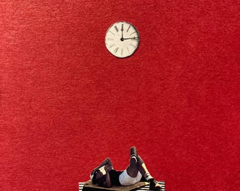 Collage Art Print | Analog Collage Print | "Nothing But Time" | Vintage Collage | Surreal Collage | Collage Art | Collage Wall Art | Collage