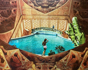 Collage Art Print | Wolds Collide | Analog Collage Art | Fine Art Prints | Surreal Wall Art | Retro Esthetic