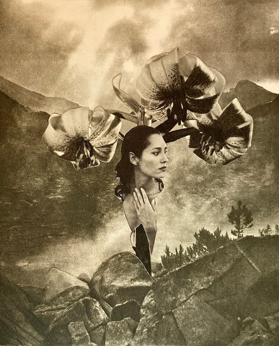 Collage Art Print | Collage Wall Art | I Saw The Ghost Of Myself | Surreal Collage | Handmade Collage Art | Conceptual Art