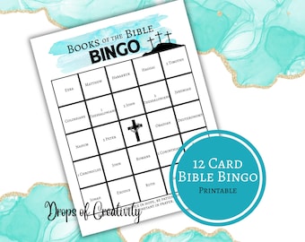 Bingo de los Libros de la Biblia (PDF imprimible), juego bíblico para la iglesia y la escuela dominical