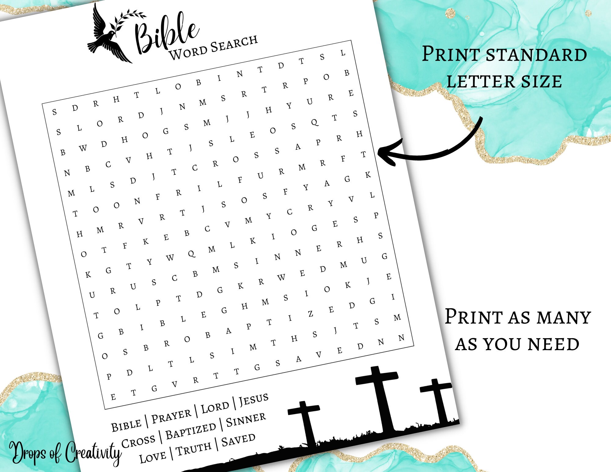 Bible Word Search Activity Game Printable Instant Download - Etsy
