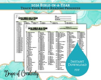 Plan de lectura bíblica imprimible para 2026: guía cronológica de la Biblia por año, lista de lectura diaria en PDF y devocional cristiano.