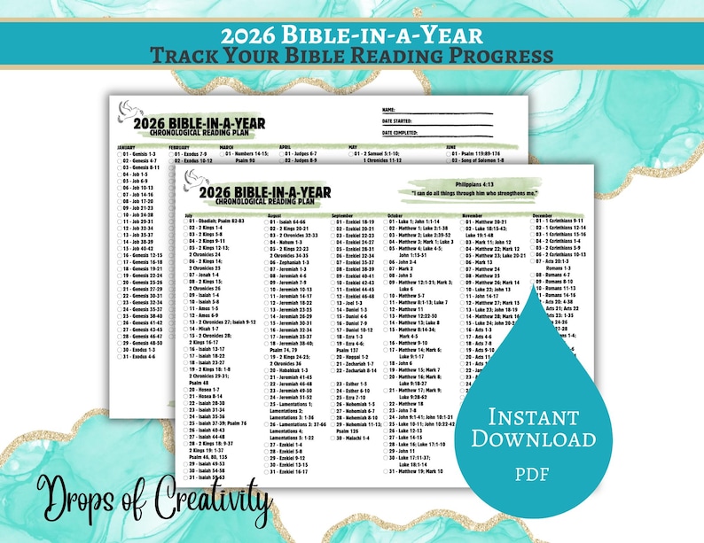 2026 Bible Reading Plan Printable – Chronological Bible-in-a-year Guide ...