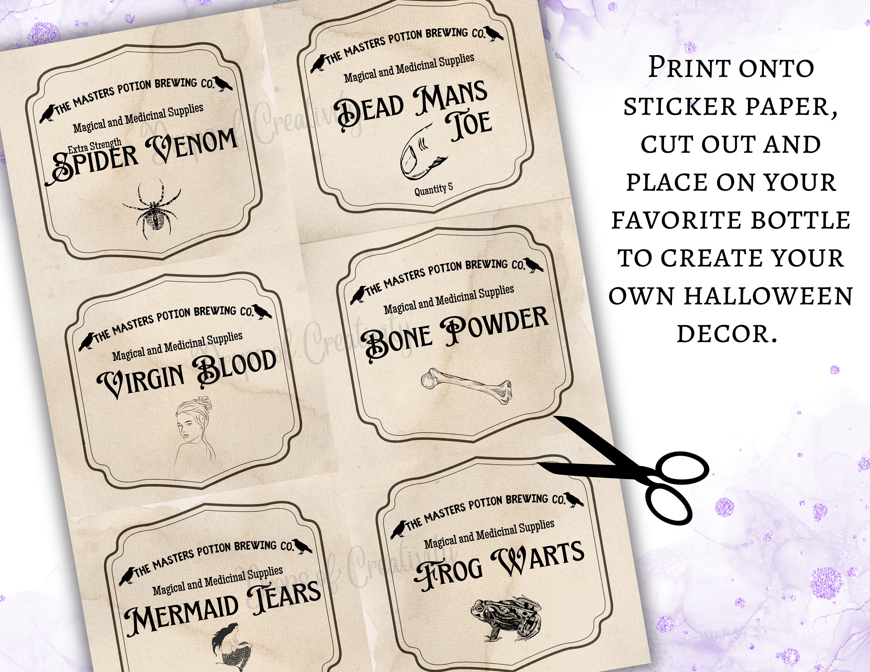 Printable Halloween Potion Labels Create Enchanting Apothecary Printable Halloween Potion Labels Create Enchanting Apothecary