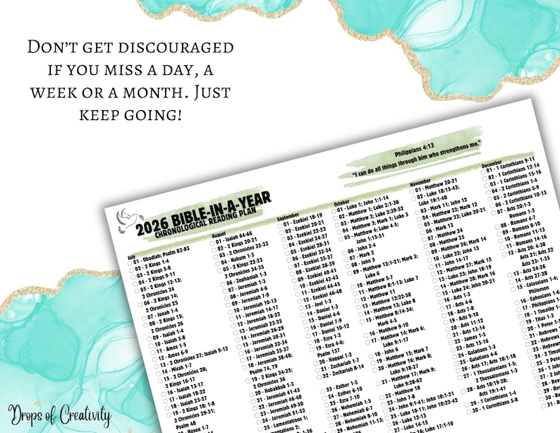2026 Bible Reading Plan Printable – Chronological Bible-in-a-year Guide ...