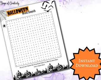 Búsqueda de palabras de Halloween Spooktacular: actividad divertida para fiestas: ¡descarga instantánea!